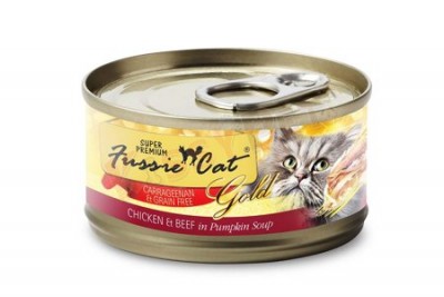 Fussie Cat 高竇貓金鑽貓罐頭- 南瓜湯煮雞肉 + 牛肉 80g