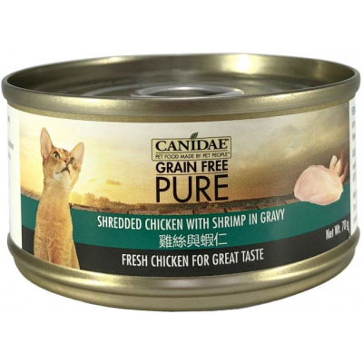 CANIDAE® PURE 雞絲與蝦仁貓罐頭 (肉絲) 70g