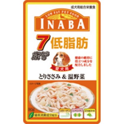 INABA - IRD-48 低脂肪軟包狗糧 (老犬用雞小胸肉+溫野菜)80g