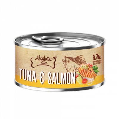 Absolute Bites 吞拿魚+三文魚+煙燻白鰹魚 無穀物 罐頭 80g