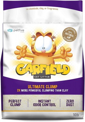 Garfield Cat Litter-加菲貓凝結貓砂-粗顆粒可沖廁 玉米+木薯 10Lb x2