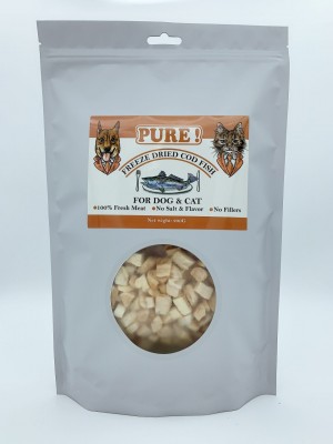 PURE! 貓犬脫水小食 (鱈魚肉)200g(獨立包裝)
