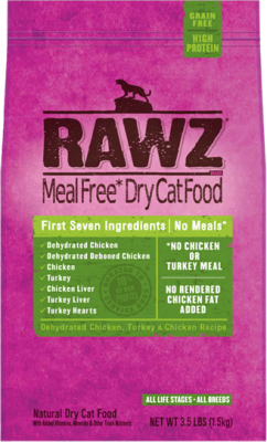 RAWZ 無穀物低溫烘焙 脫水雞肉+火雞肉+雞肉 貓糧 7.8LB x兩包優惠
