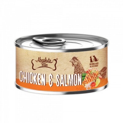 Absolute Bites  風味雞+三文魚 無穀物 罐頭 80g