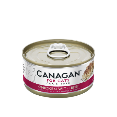 Canagan 貓用無穀物雞肉+牛肉配方罐頭 75g
